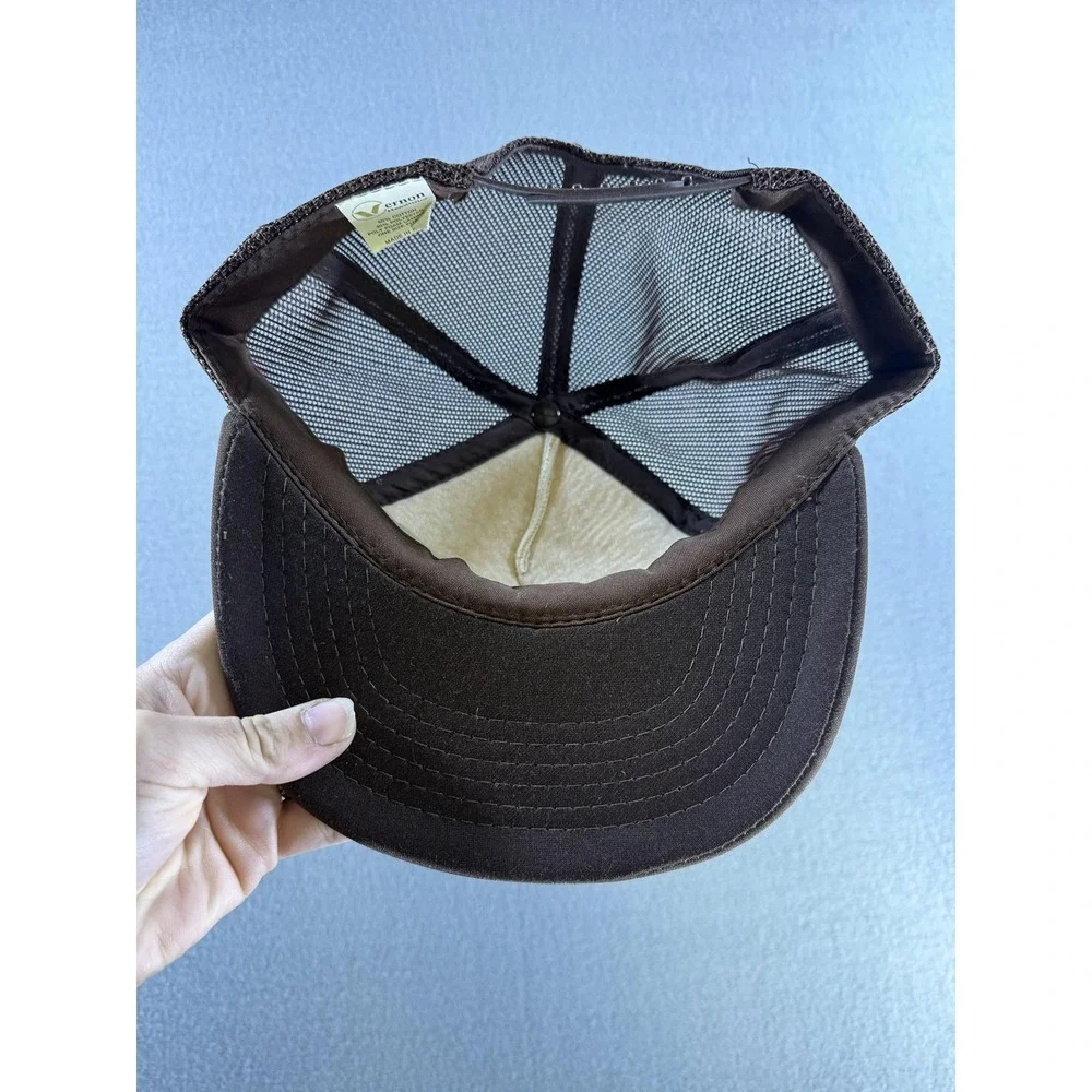 Vintage‎ Austin Hardwoods Hat Cap Snap Back Mens One Size Brown Trucker Mesh 80s